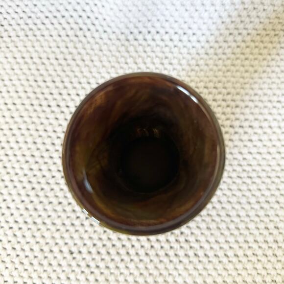 Signed David D Mauk 74 Czech Studio Green Swirl Art Glass Unique Decorative Vase - Picture 3 of 7